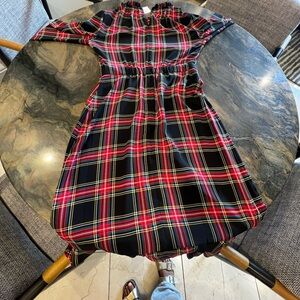 Stylish J. crew Plaid Dress - Black and Red. Christmas and holidays.